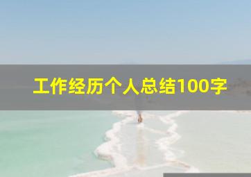 工作经历个人总结100字