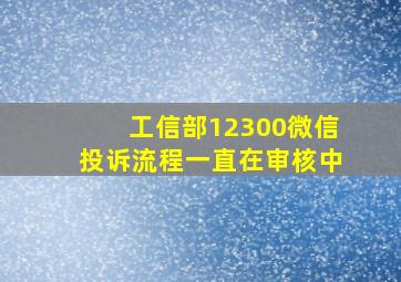 工信部12300微信投诉流程一直在审核中