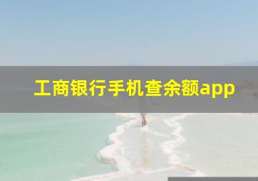 工商银行手机查余额app