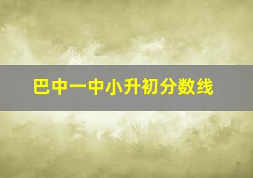 巴中一中小升初分数线