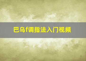 巴乌f调指法入门视频