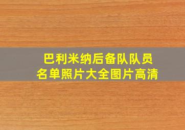 巴利米纳后备队队员名单照片大全图片高清