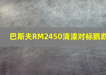 巴斯夫RM2450清漆对标鹦鹉