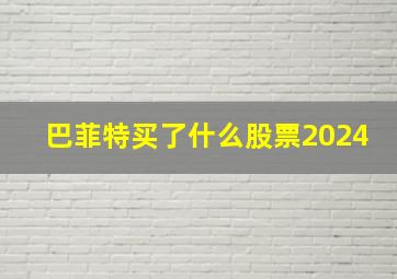 巴菲特买了什么股票2024