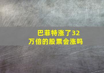 巴菲特涨了32万倍的股票会涨吗