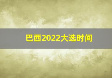 巴西2022大选时间