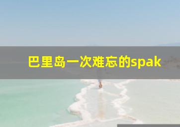 巴里岛一次难忘的spak