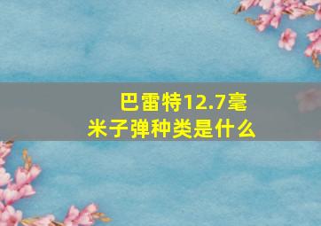 巴雷特12.7毫米子弹种类是什么