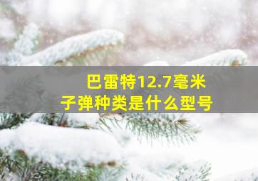 巴雷特12.7毫米子弹种类是什么型号