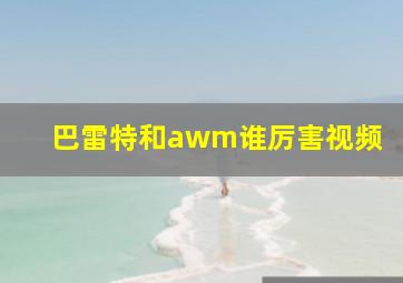 巴雷特和awm谁厉害视频