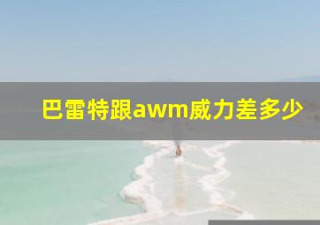 巴雷特跟awm威力差多少