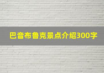 巴音布鲁克景点介绍300字