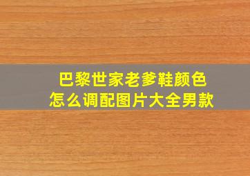 巴黎世家老爹鞋颜色怎么调配图片大全男款