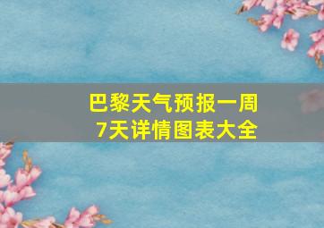 巴黎天气预报一周7天详情图表大全