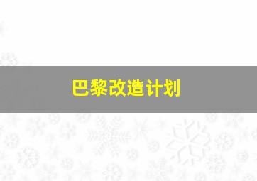 巴黎改造计划