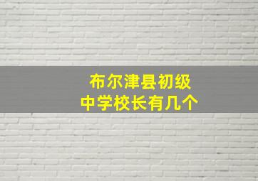 布尔津县初级中学校长有几个