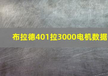 布拉德401拉3000电机数据