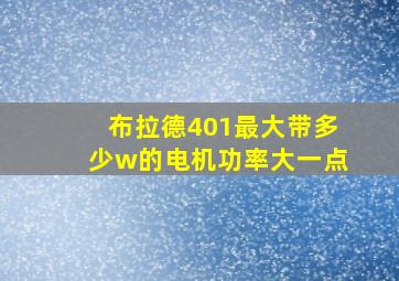 布拉德401最大带多少w的电机功率大一点