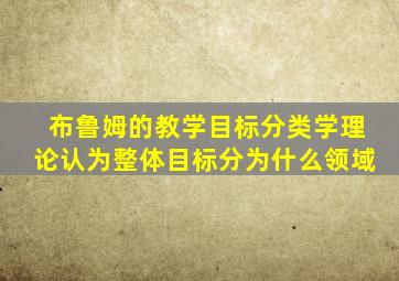 布鲁姆的教学目标分类学理论认为整体目标分为什么领域