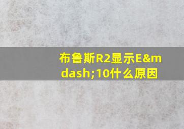 布鲁斯R2显示E—10什么原因