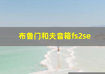 布鲁门和夫音箱fs2se