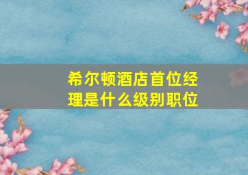 希尔顿酒店首位经理是什么级别职位