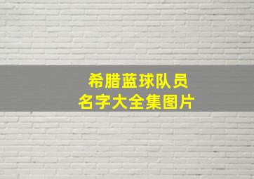 希腊蓝球队员名字大全集图片