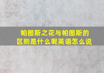 帕图斯之花与帕图斯的区别是什么呢英语怎么说