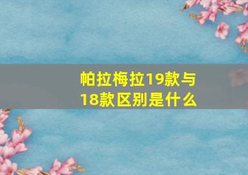 帕拉梅拉19款与18款区别是什么