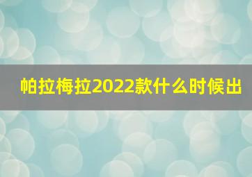 帕拉梅拉2022款什么时候出