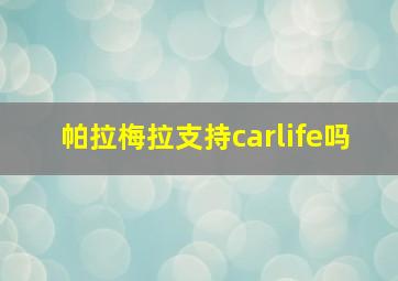 帕拉梅拉支持carlife吗