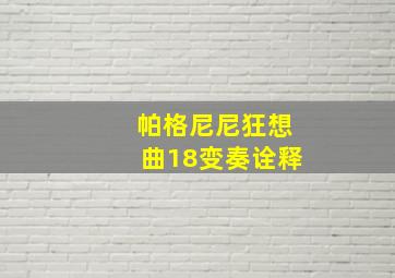 帕格尼尼狂想曲18变奏诠释