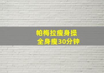 帕梅拉瘦身操全身瘦30分钟