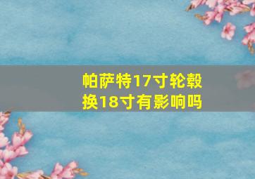 帕萨特17寸轮毂换18寸有影响吗