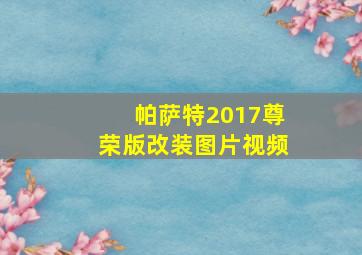 帕萨特2017尊荣版改装图片视频