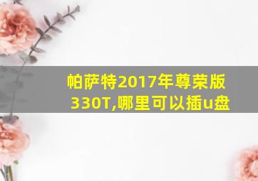 帕萨特2017年尊荣版330T,哪里可以插u盘