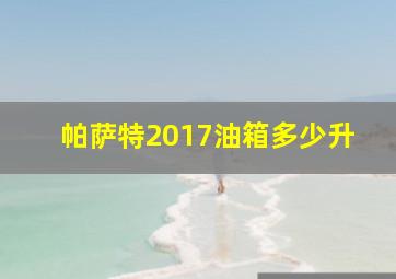 帕萨特2017油箱多少升