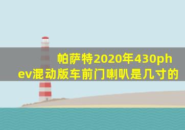 帕萨特2020年430phev混动版车前门喇叭是几寸的