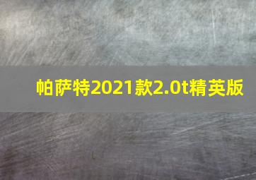 帕萨特2021款2.0t精英版