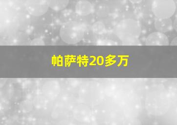 帕萨特20多万