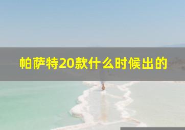 帕萨特20款什么时候出的