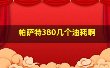 帕萨特380几个油耗啊