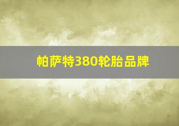 帕萨特380轮胎品牌