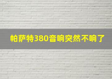 帕萨特380音响突然不响了