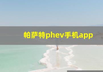 帕萨特phev手机app