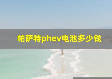 帕萨特phev电池多少钱