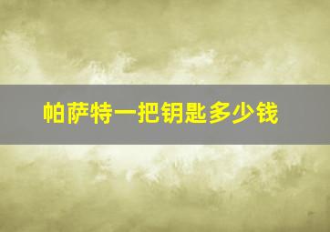 帕萨特一把钥匙多少钱