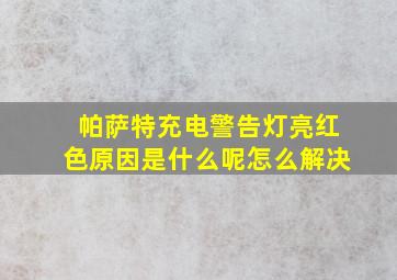 帕萨特充电警告灯亮红色原因是什么呢怎么解决