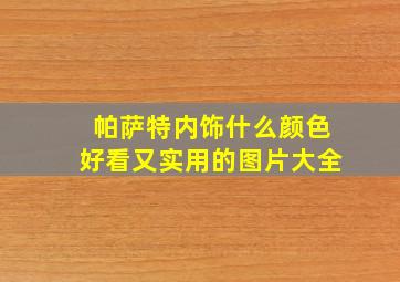 帕萨特内饰什么颜色好看又实用的图片大全