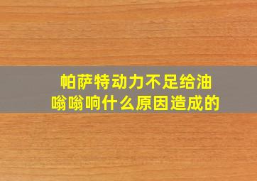 帕萨特动力不足给油嗡嗡响什么原因造成的